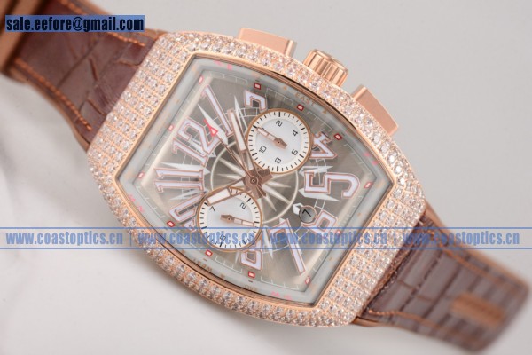 Franck Muller Replica Vanguard Watch Rose Gold V 45 CC DT BRD
